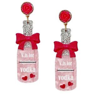 V IS FOR VODKA EARRINGS, FESTIVE EARRINGS, BACHELORETTE GIFT
